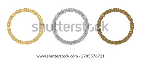 Decorative Circular Frame border Floral Swirl Ornament Vector Illustration Set