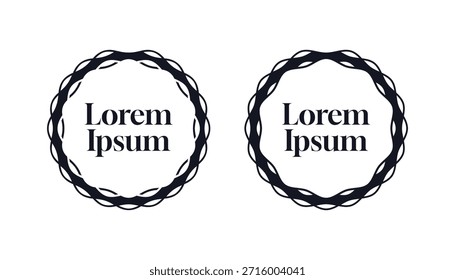 Diseño de Vector de insignia de logotipo de marco circular decorativo