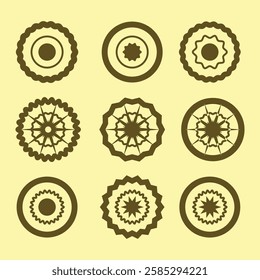 Decorative Circular Gear Ornaments Set