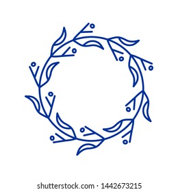Decorative circular line art frames for design template