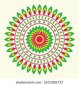 Decorative circular mandala rangoli pattern background