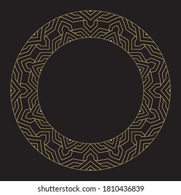 Decorativo ornamento circular. Marco geométrico elegante. Ornamento artístico de elementos de diseño de artículos de lujo, logos, monogramas. Ilustración vectorial.