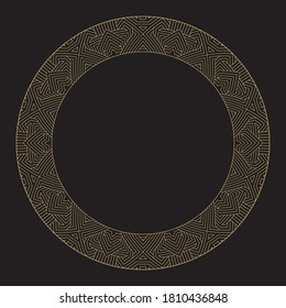Decorative circular ornament. Geometric stylish frames. Art ornament of elements of design of luxury goods, logos, monograms. Vector illustration.