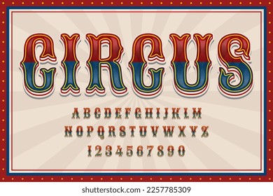 vector de efecto de texto editable de circo decorativo