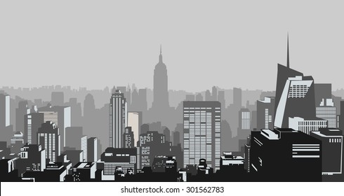 Decorative city skyline background urban buildings grey