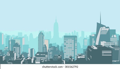 Decorative city skyline background urban buildings