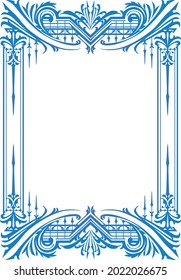 Decorative and classic frame with botanical motifs