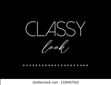 Decorative Classy Look Text with Rhinestone Ornament for Fashion and Poster Prints