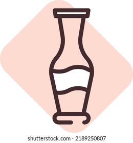 Decorative clay vase, illustration, vector on a white background.