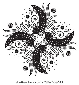 Decorative clipart stencil template for print greeting cards and other cover