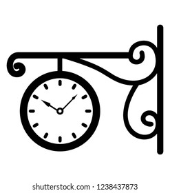 Decorative clock solid icon design