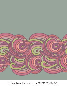 Decorative clouds - seamless ribbon pattern