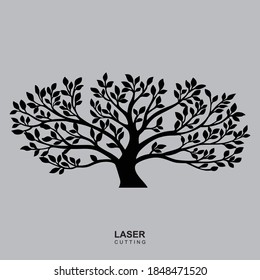 Dekorative CNC Laserschneiden, Laserschneiden Baum. Baumvektor