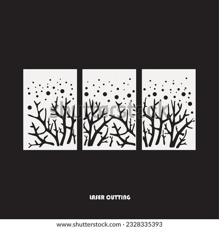 Decorative CNC Laser Cut, Laser Cutting Tree. Tree Vector