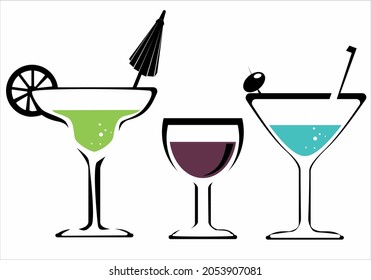 decorative cocktail glass icon image