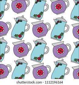 decorative coffee makers flower ceramic pattern