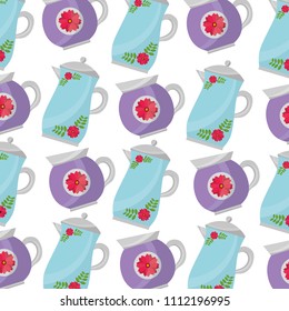 decorative coffee makers flower ceramic pattern