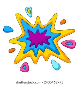 Decorative color abstract shape. Cartoon cute trendy creative image.