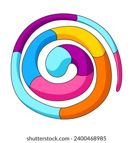 Decorative color abstract shape. Cartoon cute trendy creative image.