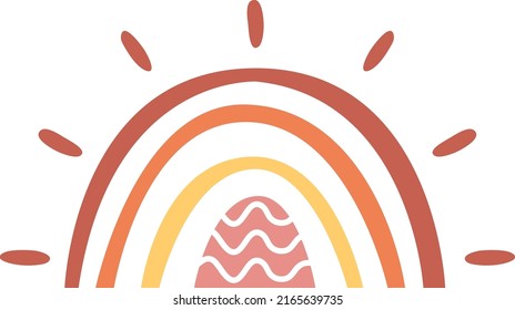 Decorative color arch in scandinavian style. Childish rainbow