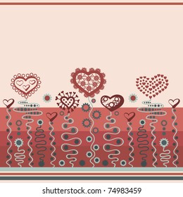 Decorative color background with hearts