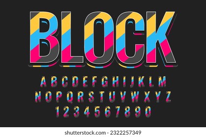 decorative color block editable text effect vector design