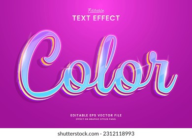 decorative color calligraphy editable text effect vector design