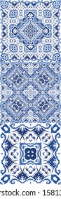 Decorative color ceramic azulejo tiles. Fashionable design. Vector seamless pattern theme. folk ethnic ornament for print, web background, surface texture, towels, pillows, wallpaper.