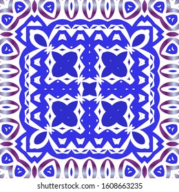 Decorative color ceramic azulejo tiles. Creative design. Vector seamless pattern concept. Blue folk ethnic ornament for print, web background, surface texture, towels, pillows, wallpaper. Decorative color ceramic azulejo tiles. Creative design. Vector seamless pattern concept. Blue folk ethnic ornament for print, web background, surface texture, towels, pillows, wallpaper.