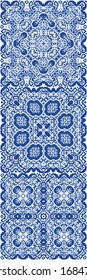 Decorative color ceramic azulejo tiles. Vector seamless pattern frame. Original design. folk ethnic ornament for print, web background, surface texture, towels, pillows, wallpaper.