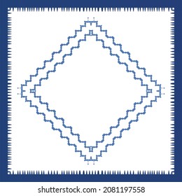 Decorative color ceramic azulejo tiles. Vector seamless pattern watercolor. Modern design. Blue folk ethnic ornament for print, web background, surface texture, towels, pillows, wallpaper.
