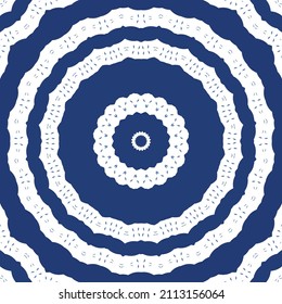 Decorative color ceramic azulejo tiles. Universal design. Vector seamless pattern collage. Blue folk ethnic ornament for print, web background, surface texture, towels, pillows, wallpaper.