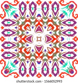 Decorative color ceramic talavera tiles. Minimal design. Vector seamless pattern collage. Red folk ethnic ornament for print, web background, surface texture, towels, pillows, wallpaper.