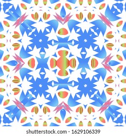 Decorative color ceramic talavera tiles. Vector seamless pattern texture. Stylish design. Red folk ethnic ornament for print, web background, surface texture, towels, pillows, wallpaper.