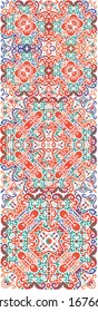 Decorative color ceramic talavera tiles. Kitchen design. Set of vector seamless patterns. Red folk ethnic ornaments for print, web background, surface texture, towels, pillows, wallpaper.