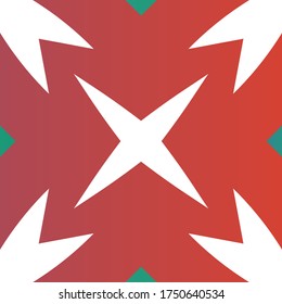 Decorative color ceramic talavera tiles. Vector seamless pattern watercolor. Stylish design. Red folk ethnic ornament for print, web background, surface texture, towels, pillows, wallpaper.