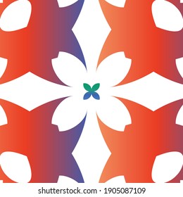Decorative color ceramic talavera tiles. Minimal design. Vector seamless pattern trellis. Red folk ethnic ornament for print, web background, surface texture, towels, pillows, wallpaper.