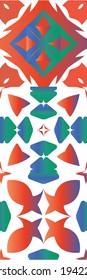 Decorative color ceramic talavera tiles. Kit of vector seamless patterns. Graphic design. Red folk ethnic ornaments for print, web background, surface texture, towels, pillows, wallpaper.