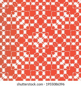 Decorative color ceramic talavera tiles. Original design. Vector seamless pattern frame. Red folk ethnic ornament for print, web background, surface texture, towels, pillows, wallpaper.
