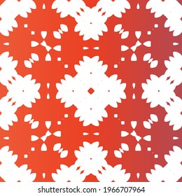Decorative color ceramic talavera tiles. Stylish design. Vector seamless pattern watercolor. Red folk ethnic ornament for print, web background, surface texture, towels, pillows, wallpaper.