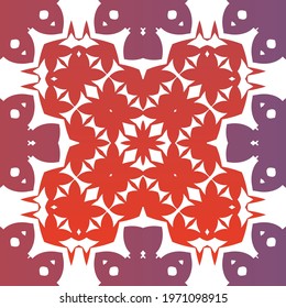 Decorative color ceramic talavera tiles. Fashionable design. Vector seamless pattern collage. Red folk ethnic ornament for print, web background, surface texture, towels, pillows, wallpaper.