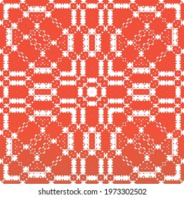 Decorative color ceramic talavera tiles. Original design. Vector seamless pattern frame. Red folk ethnic ornament for print, web background, surface texture, towels, pillows, wallpaper.