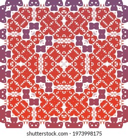 Decorative color ceramic talavera tiles. Fashionable design. Vector seamless pattern collage. Red folk ethnic ornament for print, web background, surface texture, towels, pillows, wallpaper.