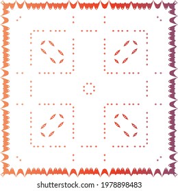 Decorative color ceramic talavera tiles. Geometric design. Vector seamless pattern texture. Red folk ethnic ornament for print, web background, surface texture, towels, pillows, wallpaper.