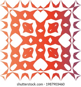 Decorative color ceramic talavera tiles. Geometric design. Vector seamless pattern texture. Red folk ethnic ornament for print, web background, surface texture, towels, pillows, wallpaper.