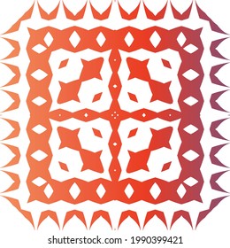 Decorative color ceramic talavera tiles. Geometric design. Vector seamless pattern texture. Red folk ethnic ornament for print, web background, surface texture, towels, pillows, wallpaper.