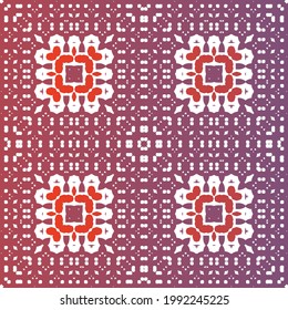 Decorative color ceramic talavera tiles. Fashionable design. Vector seamless pattern collage. Red folk ethnic ornament for print, web background, surface texture, towels, pillows, wallpaper.