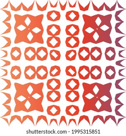 Decorative color ceramic talavera tiles. Geometric design. Vector seamless pattern texture. Red folk ethnic ornament for print, web background, surface texture, towels, pillows, wallpaper.