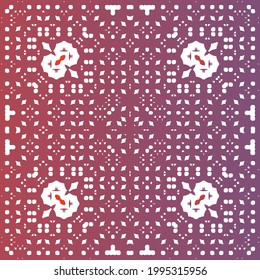Decorative color ceramic talavera tiles. Fashionable design. Vector seamless pattern collage. Red folk ethnic ornament for print, web background, surface texture, towels, pillows, wallpaper.