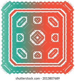 Decorative color ceramic talavera tiles. Vector seamless pattern poster. Colored design. Red folk ethnic ornament for print, web background, surface texture, towels, pillows, wallpaper.